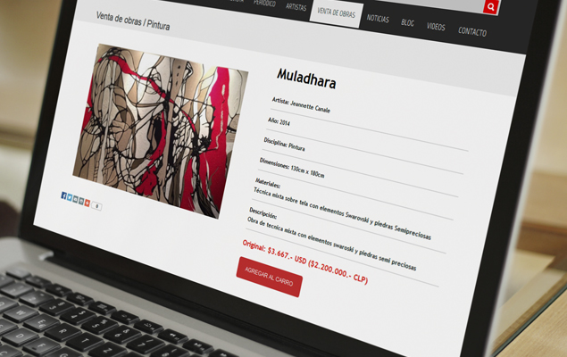 Diseño web sobre venta de Arte Online