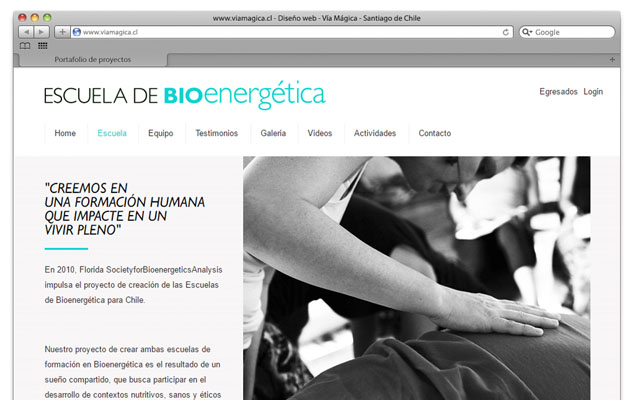 Sitio Web Escuela de Bioenergética