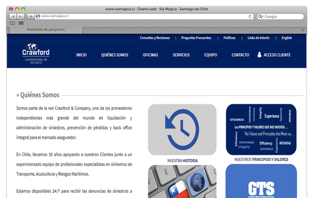 Sitio Corporativo Crawford