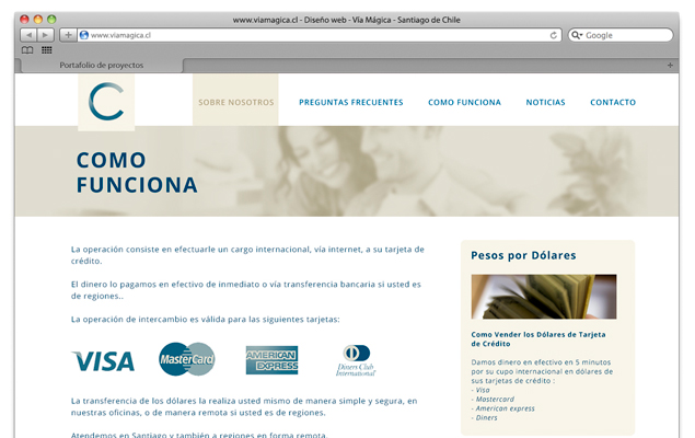 Diseño web Cupo en Dolares