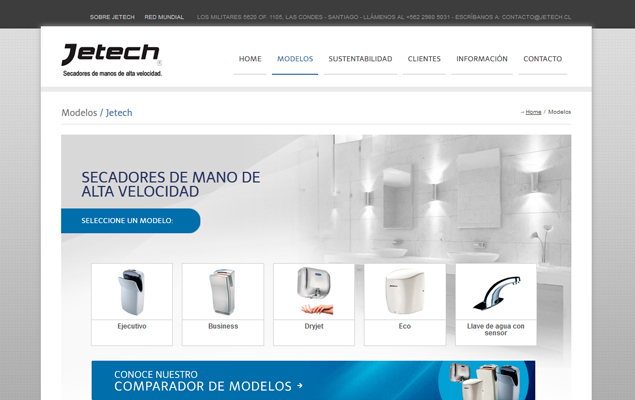 Diseño Web Jetech Secadores de Mano