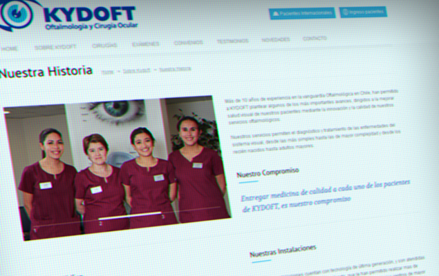 Diseño Web Centro Oftalmologico Kydoft