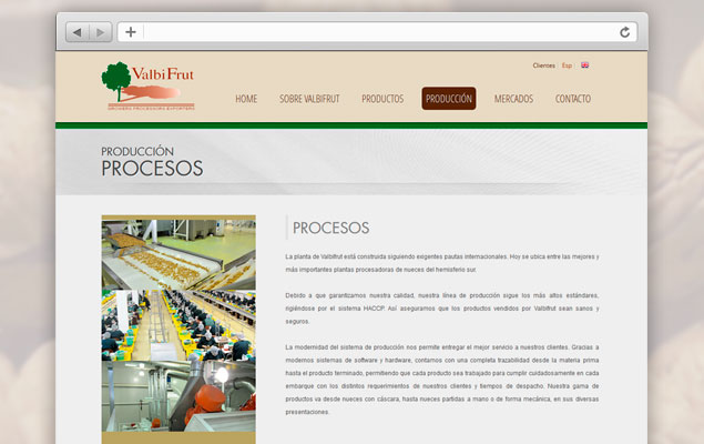 Diseño Web valbifrut.cl rediseño web