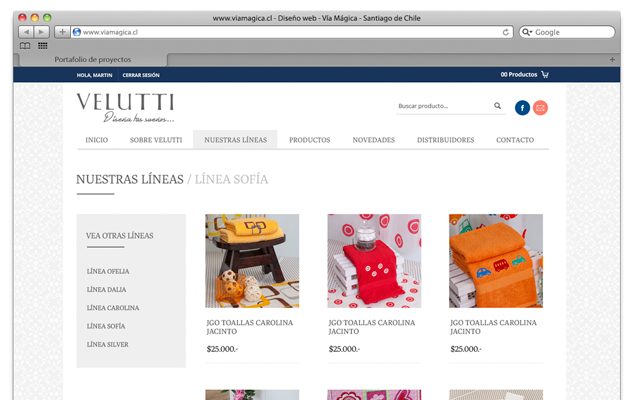 Diseño web Velutti